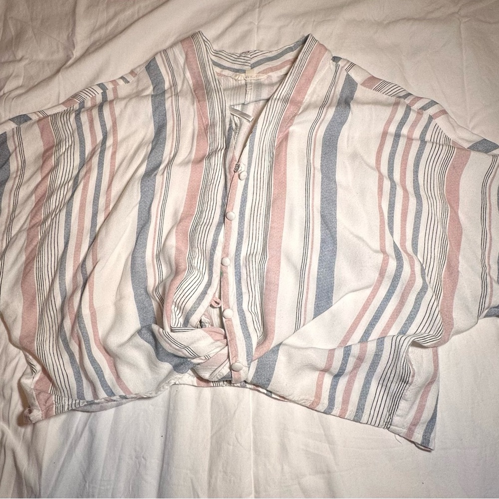 Cute striped pink blouse size L